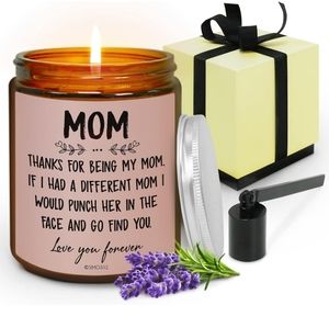 Funny Gift Candle for Mom from Child With Snuffer (Lavender Scented)